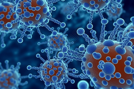 链球菌病毒细胞3D概念图图片