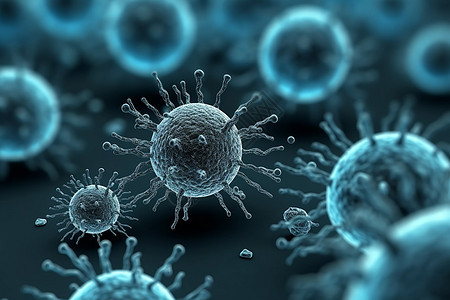 抽象病毒细胞3D概念图图片