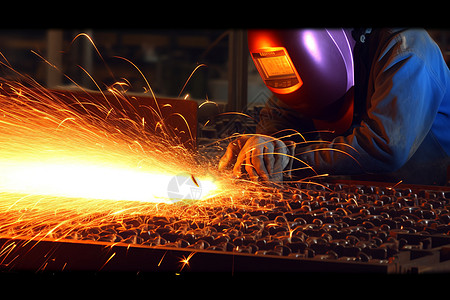 金属加工工厂工人焊接图片