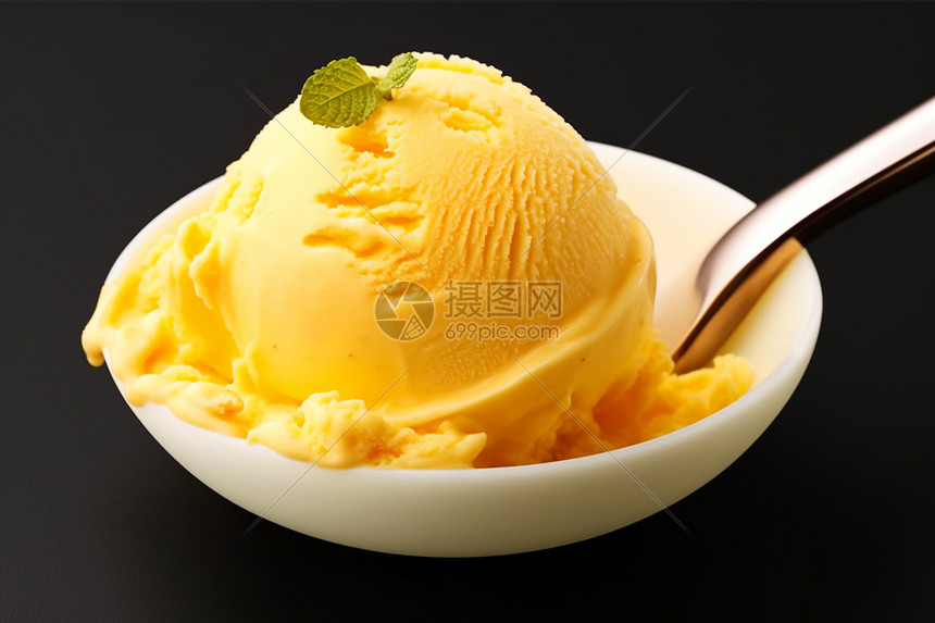 芒果味的冰淇淋图片