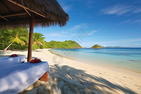 浴场巴厘岛周边的度假海滩背景