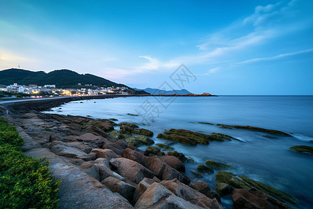 俯拍海岸线风景图片