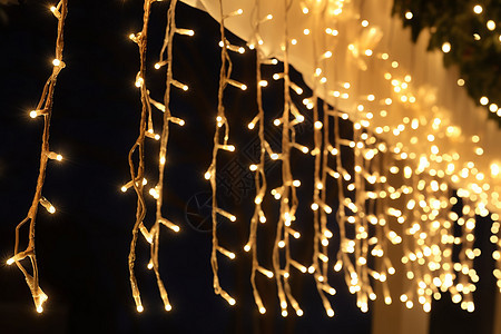 节日氛围装饰的小彩灯背景图片