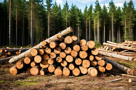 森林中的木材加工厂图片