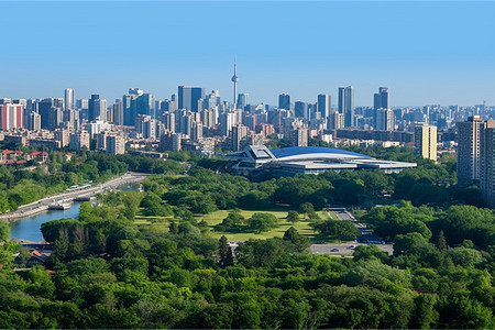 城市的建筑和自然景观图片