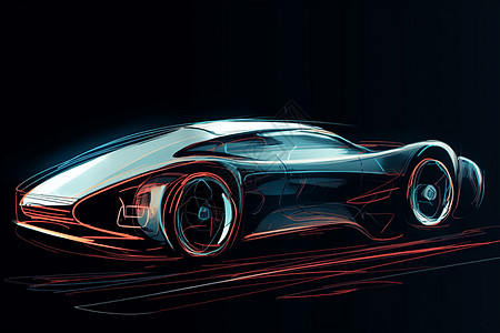 未来派新概念汽车插图图片