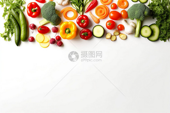 不同农产品蔬菜的切片图片