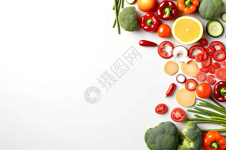 新鲜农产品蔬菜的切片图片