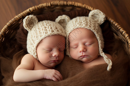 睡着的双胞胎婴儿图片
