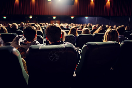 剧院观众在电影院看电影背景