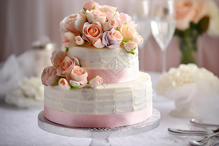精致的玫瑰花蛋糕图片