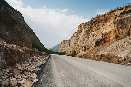 落基山脉间的道路高清图片