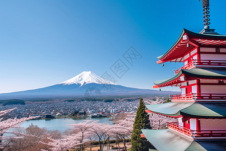 日本富士山景色富士山背景