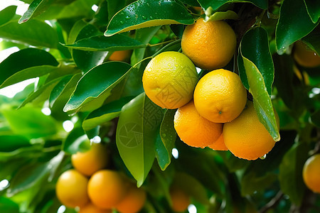果园里成熟的柑橘图片