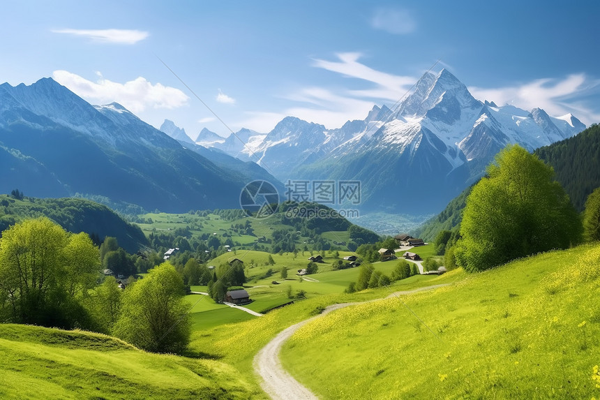 山脉中的美丽风景图片