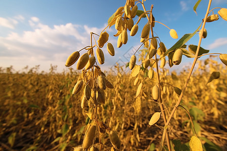 田地里成熟的大豆图片