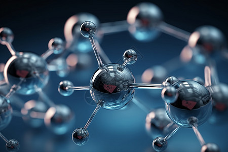 抽象玻璃材料的分子结构图片