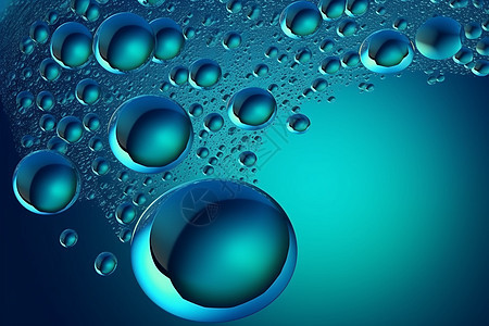 抽象气泡蓝色背景图片