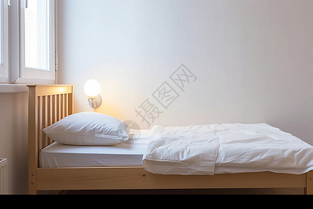 卧室空单人床图片