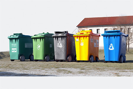 分类条可回收废物收集背景