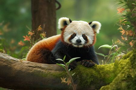大自然中的小熊猫图片