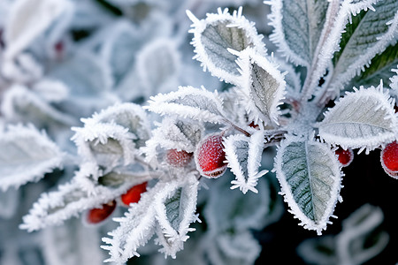 冬天早晨的植物背景图片