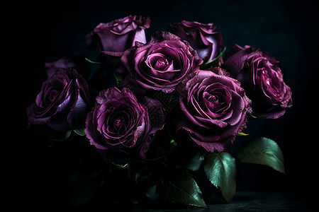 紫色玫瑰视图图片