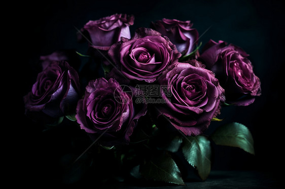 紫色玫瑰视图图片