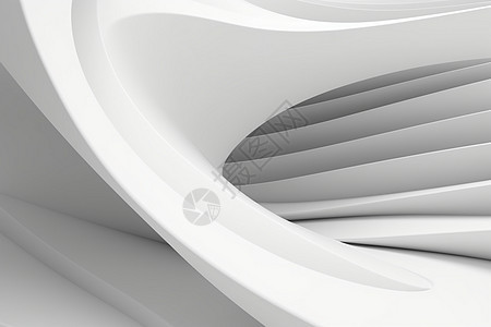 现代白色纹理曲线3d效果图图片