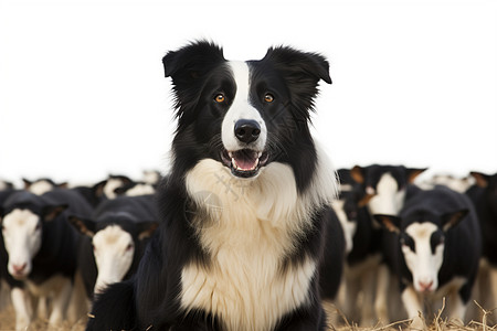 在羊圈里牧羊的工作犬佩罗犬图片