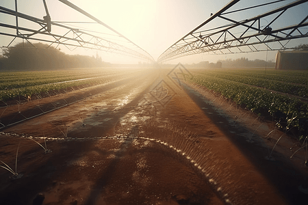 农场自动灌溉系统视图图片