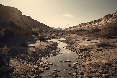 缺水干燥的河流背景图片