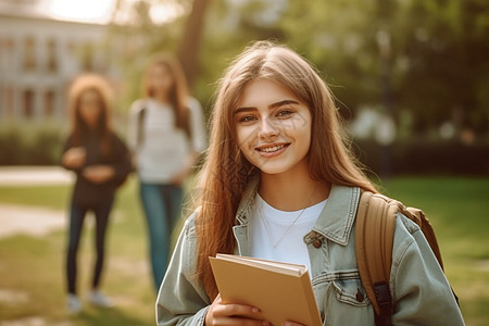 大学校园里女生图片