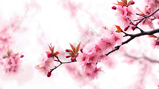 粉色樱花枝图片