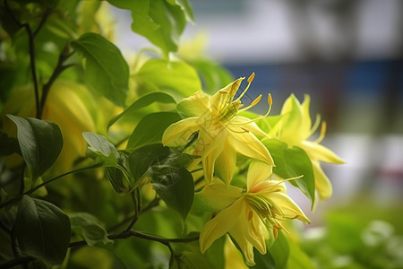 花园中黄花的特写镜头图片