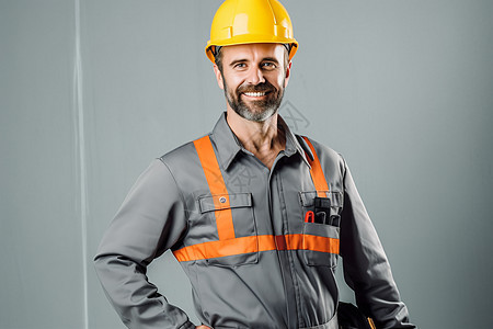 戴安全帽的男性工人图片