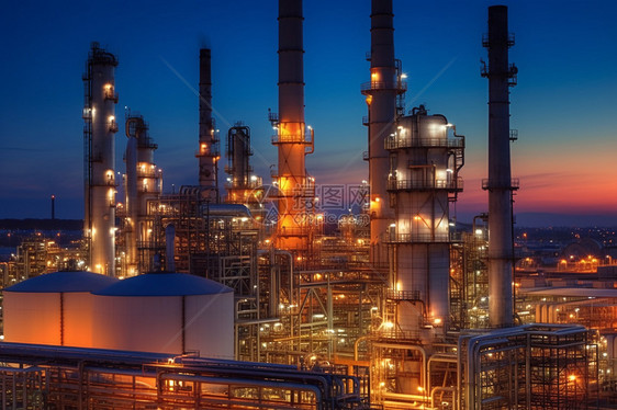 工业炼油厂的排放管道图片