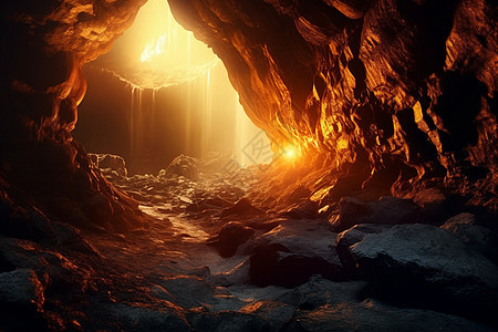地下热源洞穴背景图片