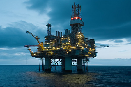 挪威海海上石油平台背景
