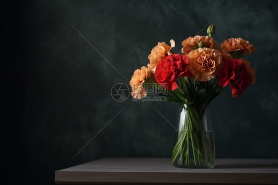新鲜的康乃馨花束图片
