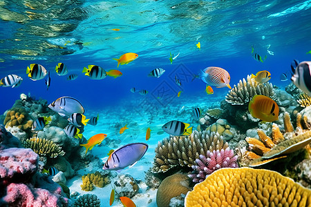 大海鱼夏威夷的海底世界背景