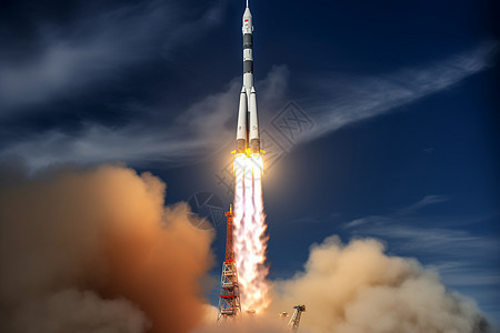 正在发射的火箭背景图片