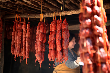 家乡特色美食腊肉背景图片