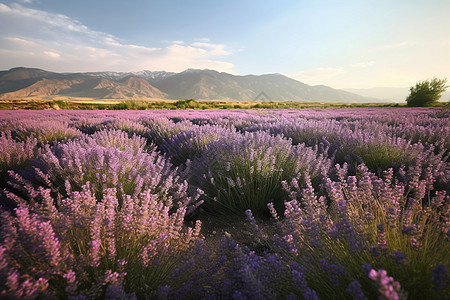 紫色薰衣草种植园图片