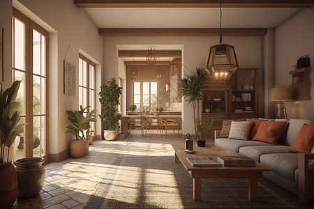 地中海风格的客厅高清图片