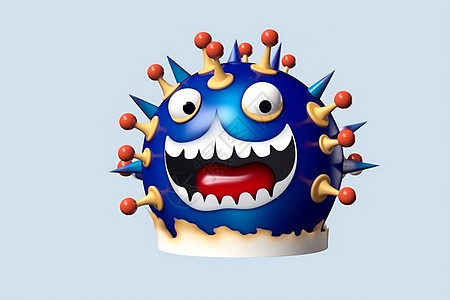卡通3d病毒模型图片