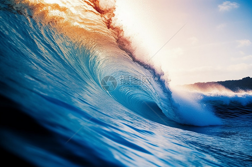 海洋巨大的海浪图片