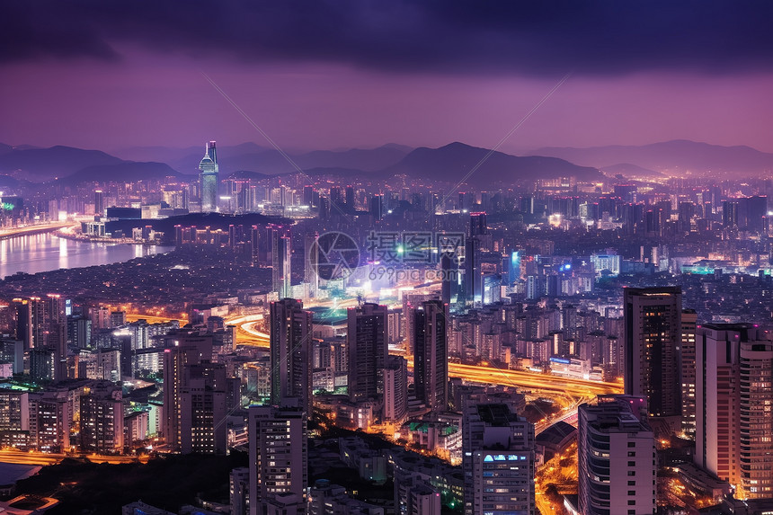 大都市的夜景图片