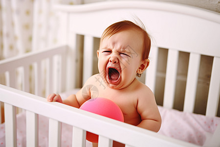 婴儿在啼哭宝宝委屈高清图片
