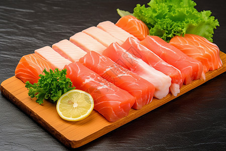 美味的海鲜三文鱼图片